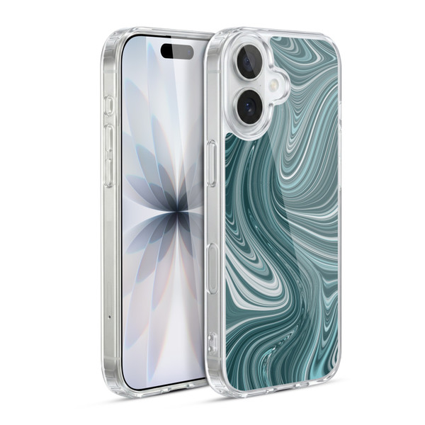 Suzan Lind Marble Swirls Teal Soft Gel Case for Apple iPhone 17