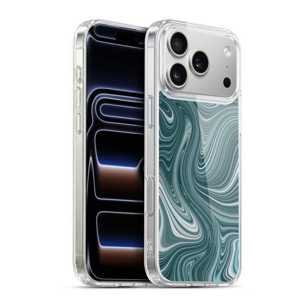 Suzan Lind Marble Swirls Teal Soft Gel Case for Apple iPhone 17 Pro Max