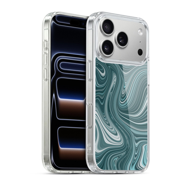 Suzan Lind Marble Swirls Teal Soft Gel Case for Apple iPhone 17 Pro