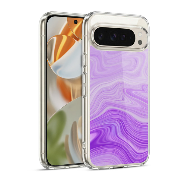 Suzan Lind Marble Swirls Purple Soft Gel Case for Google Pixel 9 / Pixel 9 Pro