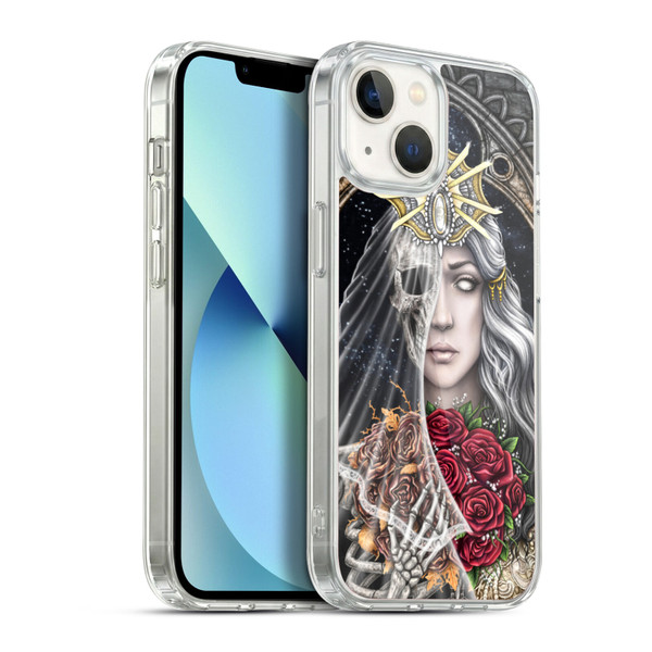Sarah Richter Gothic Bride Half Skeleton With Roses Soft Gel Case for Apple iPhone 13