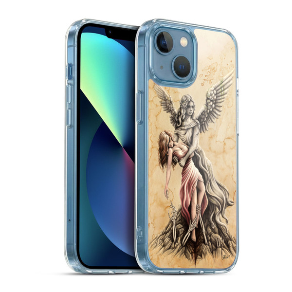 Sarah Richter Gothic Stone Angel Soft Gel Case for Apple iPhone 13 Mini & MagSafe