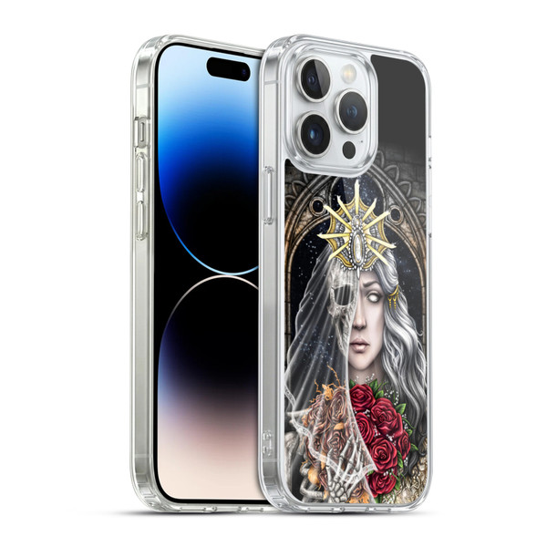Sarah Richter Gothic Bride Half Skeleton With Roses Soft Gel Case for Apple iPhone 14 Pro Max & MagSafe