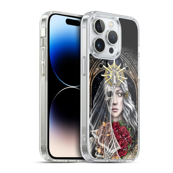 Sarah Richter Gothic Bride Half Skeleton With Roses Soft Gel Case for Apple iPhone 14 Pro & MagSafe