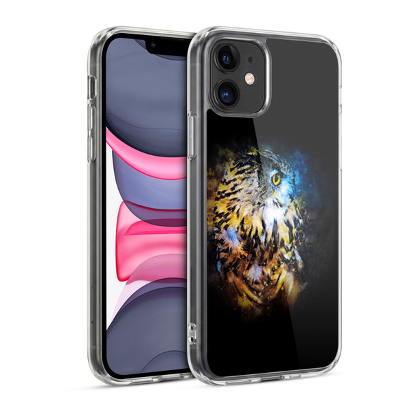 Riza Peker Animal Abstract Owl Splash Soft Gel Case for Apple iPhone 11