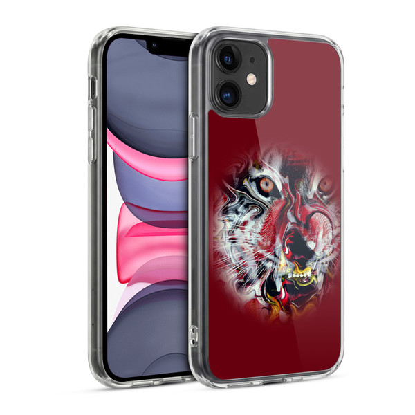 Riza Peker Animal Abstract Warm Tiger Soft Gel Case for Apple iPhone 11