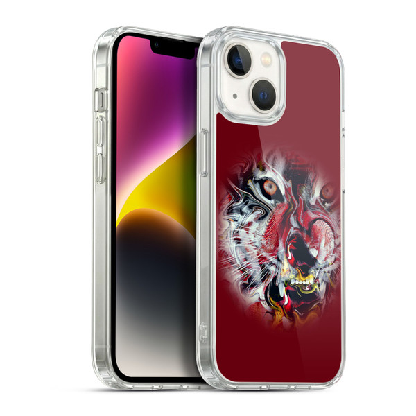Riza Peker Animal Abstract Warm Tiger Soft Gel Case for Apple iPhone 14