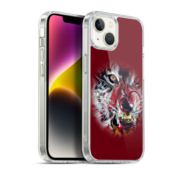 Riza Peker Animal Abstract Warm Tiger Soft Gel Case for Apple iPhone 14 Plus & MagSafe