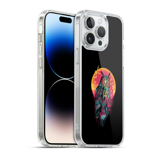 Riza Peker Animal Abstract Midnight Owl Soft Gel Case for Apple iPhone 14 Pro Max & MagSafe