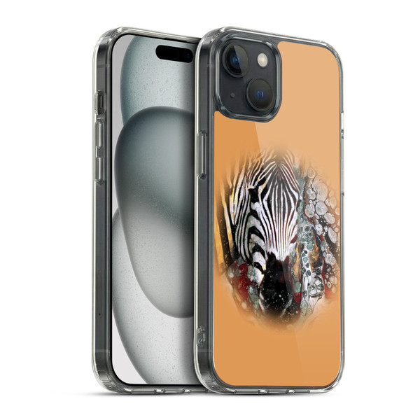 Riza Peker Animal Abstract Zebra Abstract Soft Gel Case for Apple iPhone 15 Plus & MagSafe