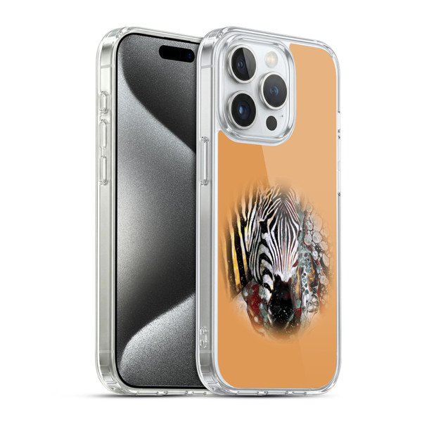 Riza Peker Animal Abstract Zebra Abstract Soft Gel Case for Apple iPhone 15 Pro & MagSafe