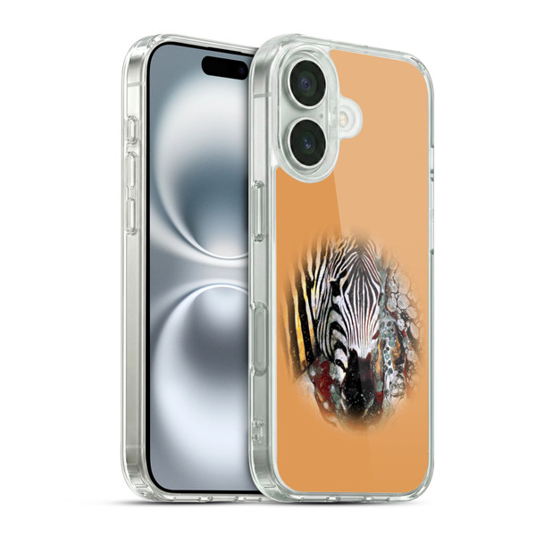 Riza Peker Animal Abstract Zebra Abstract Soft Gel Case for Apple iPhone 16 & MagSafe