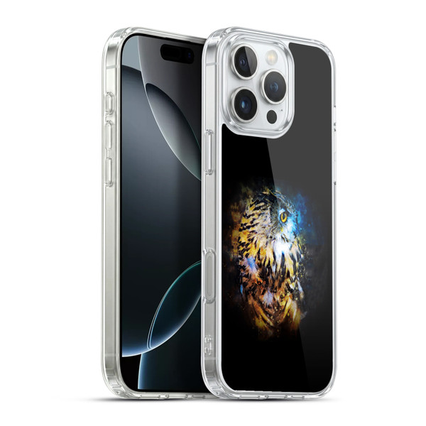Riza Peker Animal Abstract Owl Splash Soft Gel Case for Apple iPhone 16 Pro Max & MagSafe