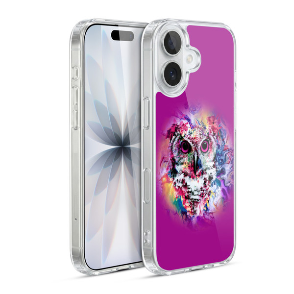 Riza Peker Animal Abstract Neon Owl Soft Gel Case for Apple iPhone 17