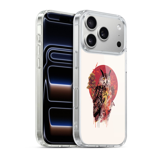 Riza Peker Animal Abstract Warm Owl Soft Gel Case for Apple iPhone 17 Pro