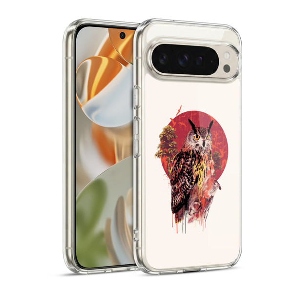 Riza Peker Animal Abstract Warm Owl Soft Gel Case for Google Pixel 9 / Pixel 9 Pro