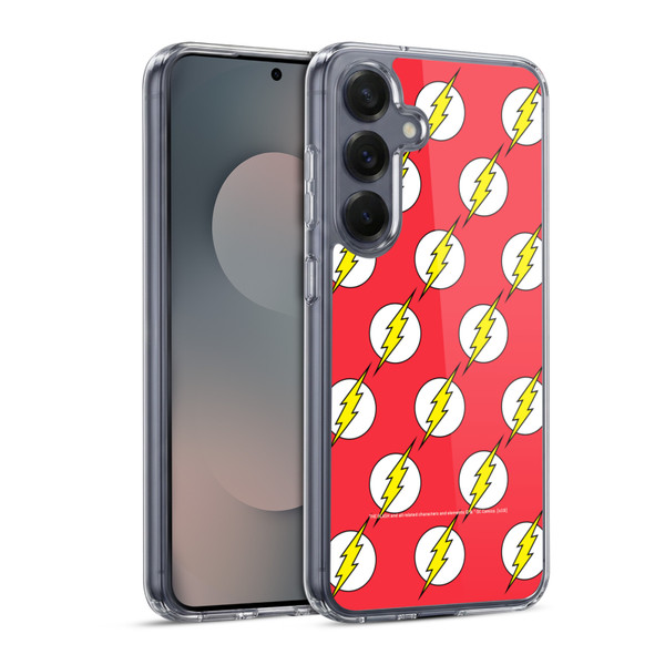 The Flash DC Comics Logo Pattern Soft Gel Case for Samsung Galaxy S25 & MagSafe
