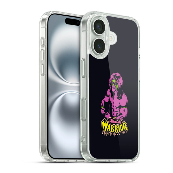 WWE Ultimate Warrior Half Body Illustrated Soft Gel Case for Apple iPhone 16 & MagSafe