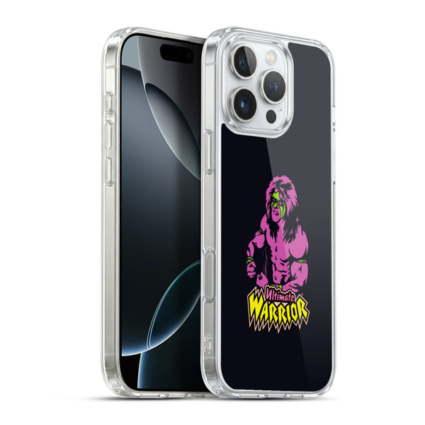 WWE Ultimate Warrior Half Body Illustrated Soft Gel Case for Apple iPhone 16 Pro Max & MagSafe