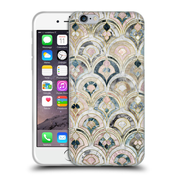 Micklyn Le Feuvre Marble Patterns Art Deco Tiles In Soft Pastels Soft Gel Case for Apple iPhone 6 / iPhone 6s