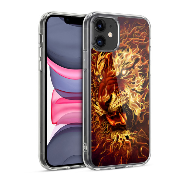 Tom Wood Fire Creatures Tiger Soft Gel Case for Apple iPhone 11