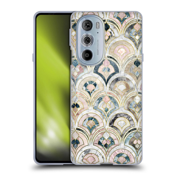 Micklyn Le Feuvre Marble Patterns Art Deco Tiles In Soft Pastels Soft Gel Case for Motorola Edge X30