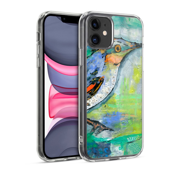 Wyanne Birds Blue and Orange Feathers Soft Gel Case for Apple iPhone 11