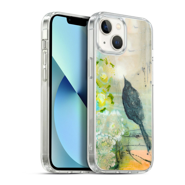 Wyanne Birds Black Feathered Bird Soft Gel Case for Apple iPhone 13