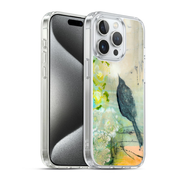 Wyanne Birds Black Feathered Bird Soft Gel Case for Apple iPhone 15 Pro & MagSafe
