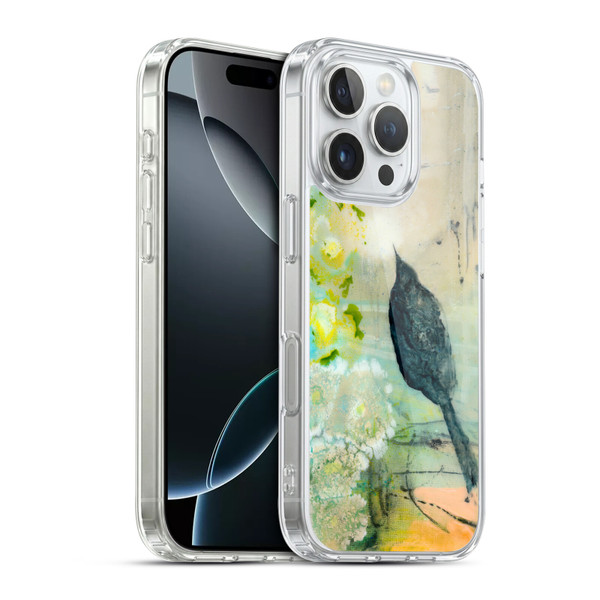 Wyanne Birds Black Feathered Bird Soft Gel Case for Apple iPhone 16 Pro & MagSafe