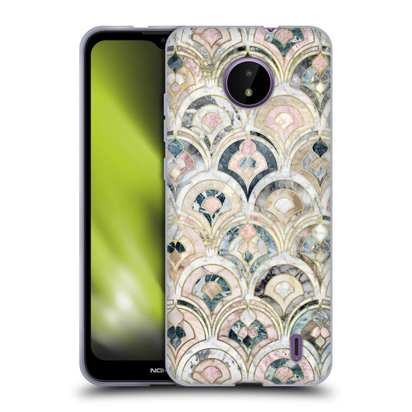 Micklyn Le Feuvre Marble Patterns Art Deco Tiles In Soft Pastels Soft Gel Case for Nokia C10 / C20