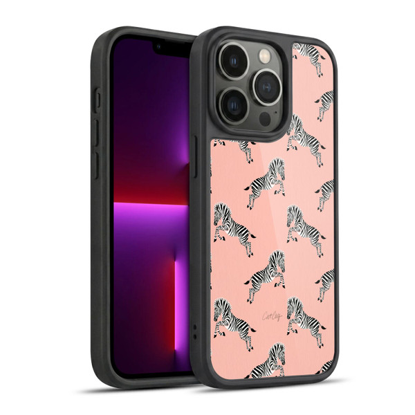 Cat Coquillette Tropical Wildlife Zebra Leap Pattern Gel Armour Case For Apple iPhone 13 Pro
