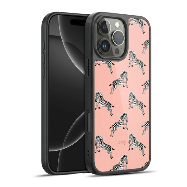 Cat Coquillette Tropical Wildlife Zebra Leap Pattern Gel Armour Case For Apple iPhone 16 Pro Max