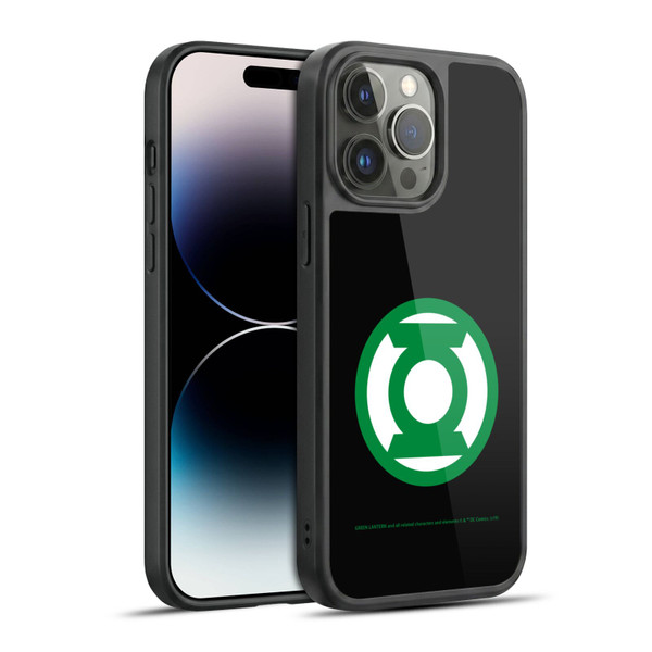 Green Lantern DC Comics Logos Black Gel Armour Case For Apple iPhone 14 Pro Max