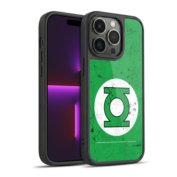 Green Lantern DC Comics Logos Classic Distressed Look Gel Armour Case For Apple iPhone 14 Pro