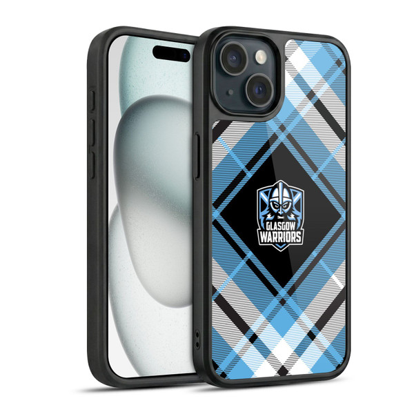 Glasgow Warriors Logo 2 Diagonal Tartan Gel Armour Case For Apple iPhone 15