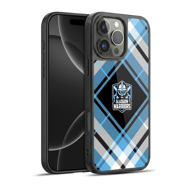 Glasgow Warriors Logo 2 Diagonal Tartan Gel Armour Case For Apple iPhone 16 Pro Max
