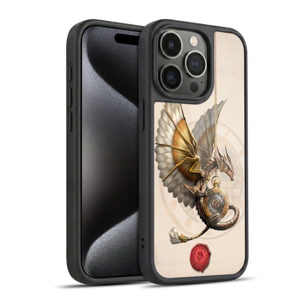 Anne Stokes Steampunk Clockwork Dragon Gel Armour Case For Apple iPhone 15 Pro