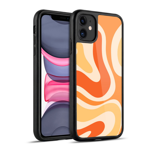 Kierkegaard Design Studio Retro Abstract Patterns Modern Orange Tangerine Swirl Gel Armour Case For Apple iPhone 11