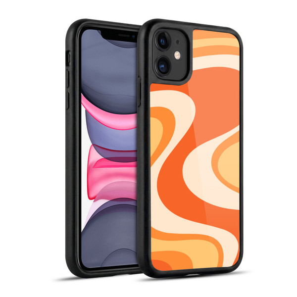 Kierkegaard Design Studio Retro Abstract Patterns Tangerine Wave Machine Gel Armour Case For Apple iPhone 11