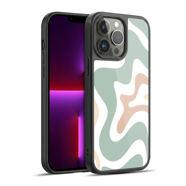 Kierkegaard Design Studio Retro Abstract Patterns Celadon Sage Swirl Gel Armour Case For Apple iPhone 13 Pro Max