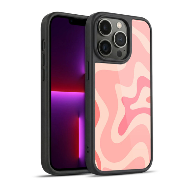 Kierkegaard Design Studio Retro Abstract Patterns Soft Pink Liquid Swirl Gel Armour Case For Apple iPhone 13 Pro
