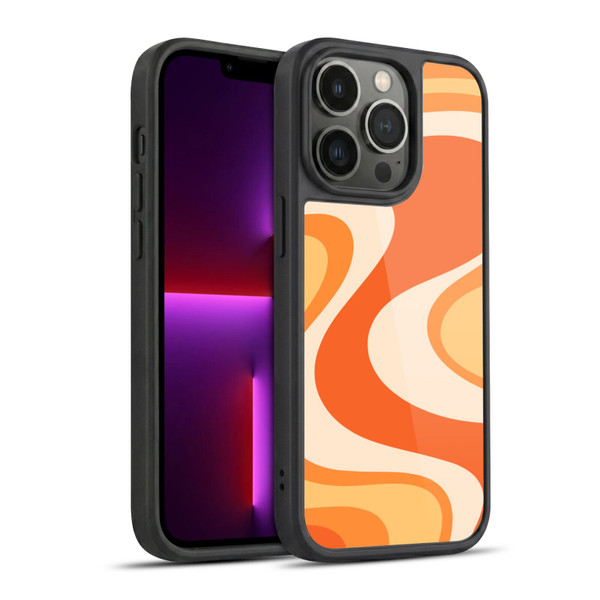 Kierkegaard Design Studio Retro Abstract Patterns Tangerine Wave Machine Gel Armour Case For Apple iPhone 13 Pro