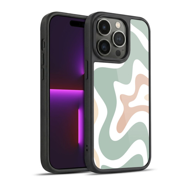 Kierkegaard Design Studio Retro Abstract Patterns Celadon Sage Swirl Gel Armour Case For Apple iPhone 14 Pro