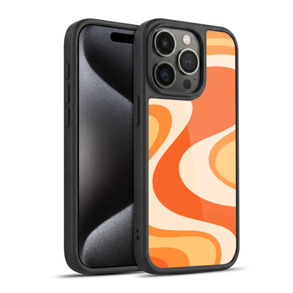 Kierkegaard Design Studio Retro Abstract Patterns Tangerine Wave Machine Gel Armour Case For Apple iPhone 15 Pro