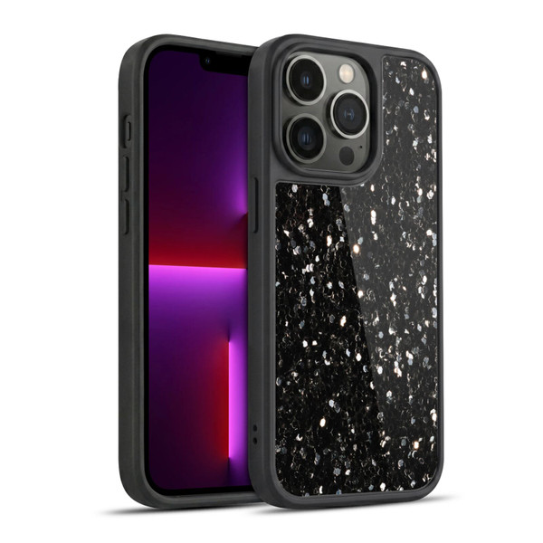 PLdesign Glitter Sparkles Black And White Gel Armour Case For Apple iPhone 13 Pro