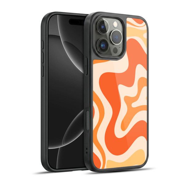 Kierkegaard Design Studio Retro Abstract Patterns Tangerine Orange Tone Gel Armour Case For Apple iPhone 16 Pro Max