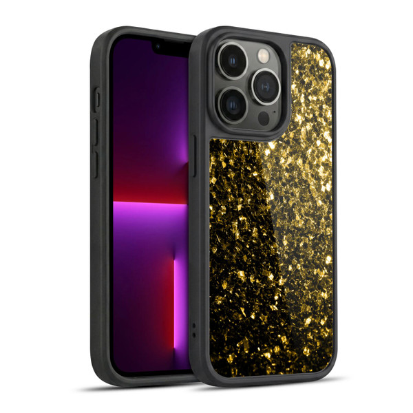 PLdesign Glitter Sparkles Yellow Gold Gel Armour Case For Apple iPhone 13 Pro