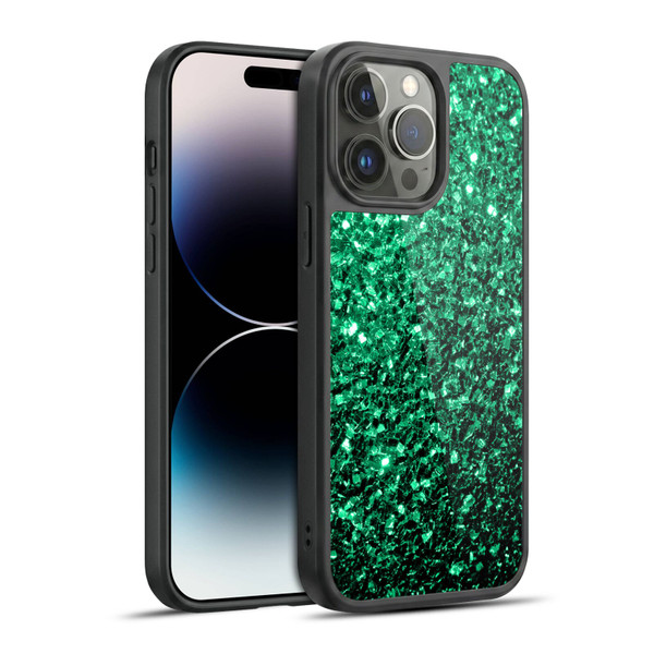 PLdesign Glitter Sparkles Emerald Green Gel Armour Case For Apple iPhone 14 Pro Max