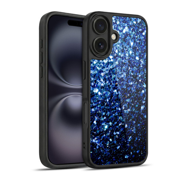 PLdesign Glitter Sparkles Dark Blue Gel Armour Case For Apple iPhone 16